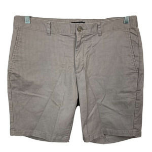 Saks Fifth Avenue Shorts Mens Sz 32 Gray Cotton Stretch Twill Chino‎ Khaki Beige